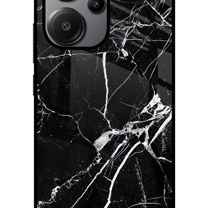 Black Marble Pattern Redmi Note 13 Pro+ 5G Glass Case