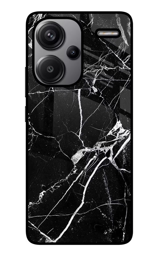 Black Marble Pattern Redmi Note 13 Pro+ 5G Glass Case