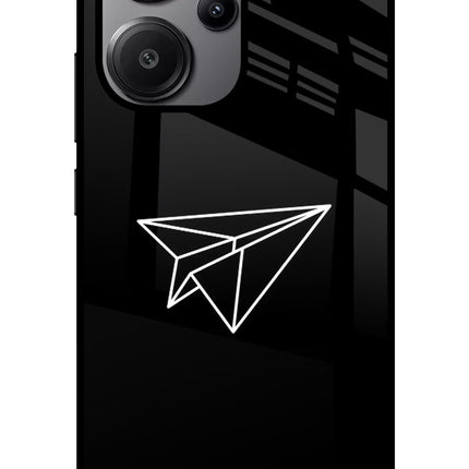 Paper Plane White Redmi Note 13 Pro+ 5G Glass Case