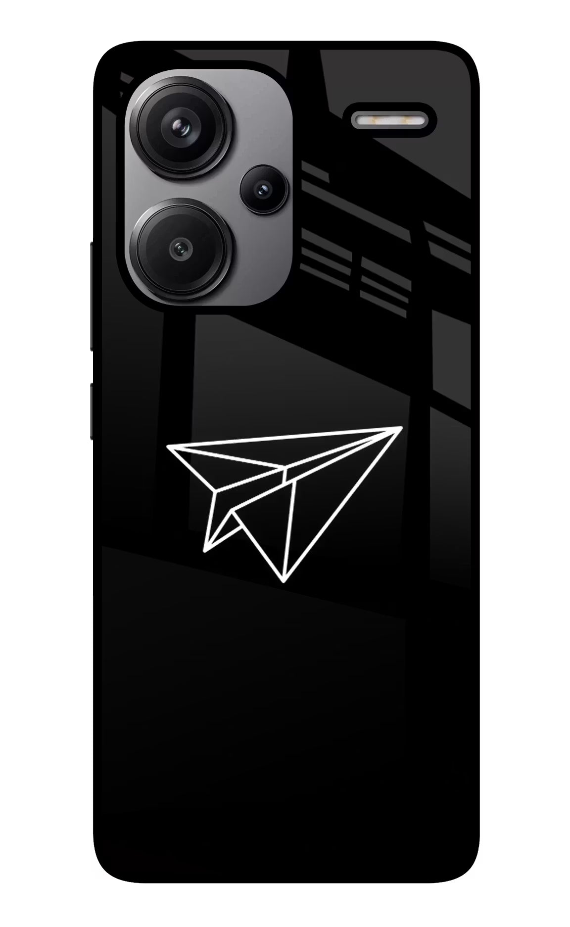 Paper Plane White Redmi Note 13 Pro+ 5G Glass Case Back Cover by Casekaro