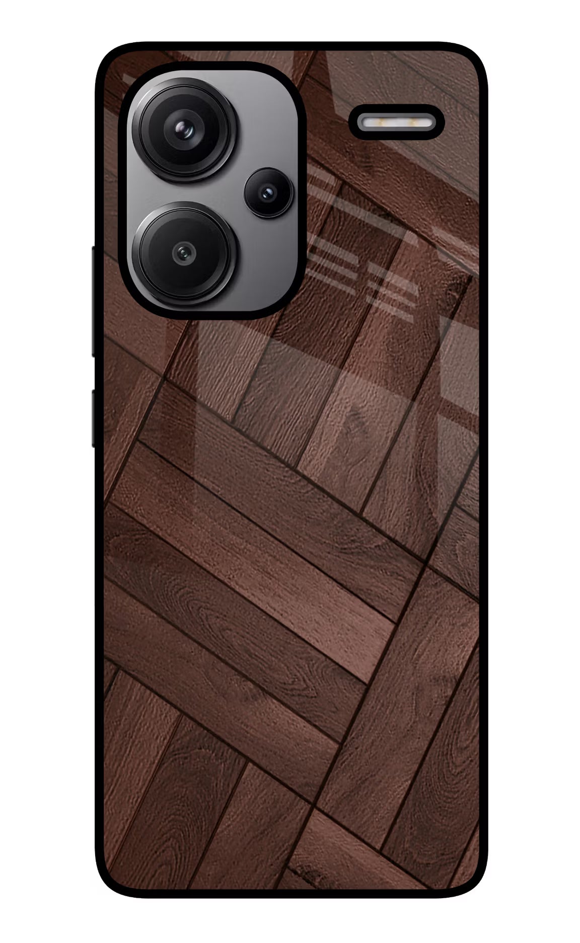 Wooden Texture Design Redmi Note 13 Pro+ 5G Glass Case Back Cover by Casekaro