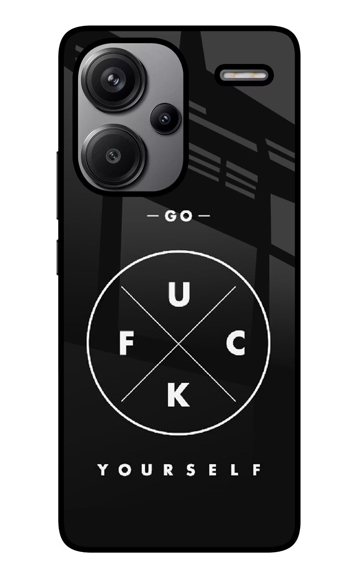 Go Fuck Yourself Redmi Note 13 Pro+ 5G Glass Case Back Cover by Casekaro
