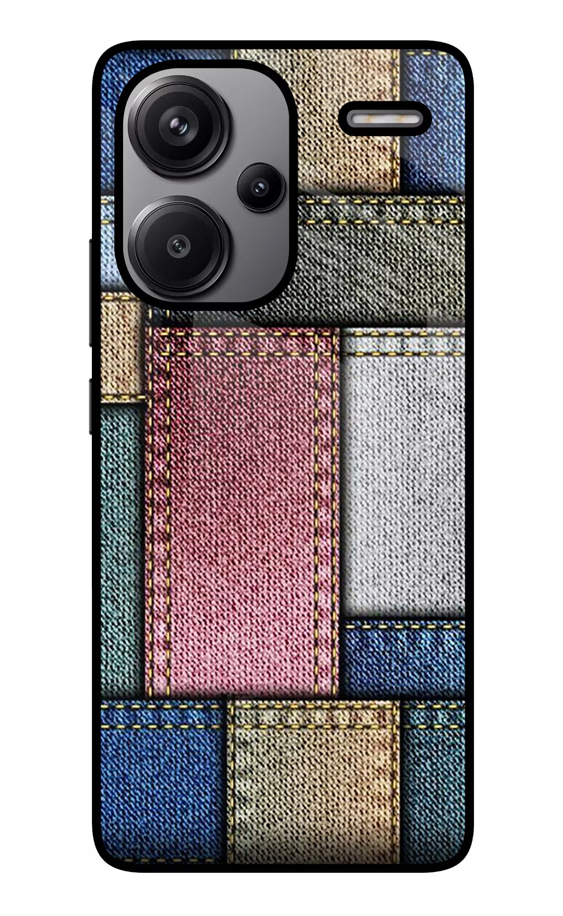 Multicolor Jeans Redmi Note 13 Pro+ 5G Glass Case Back Cover by Casekaro