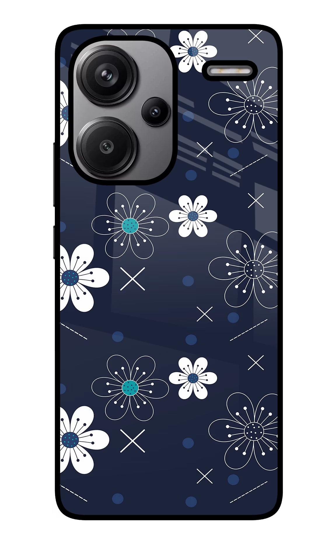 Flowers Redmi Note 13 Pro+ 5G Glass Case Back Cover by Casekaro