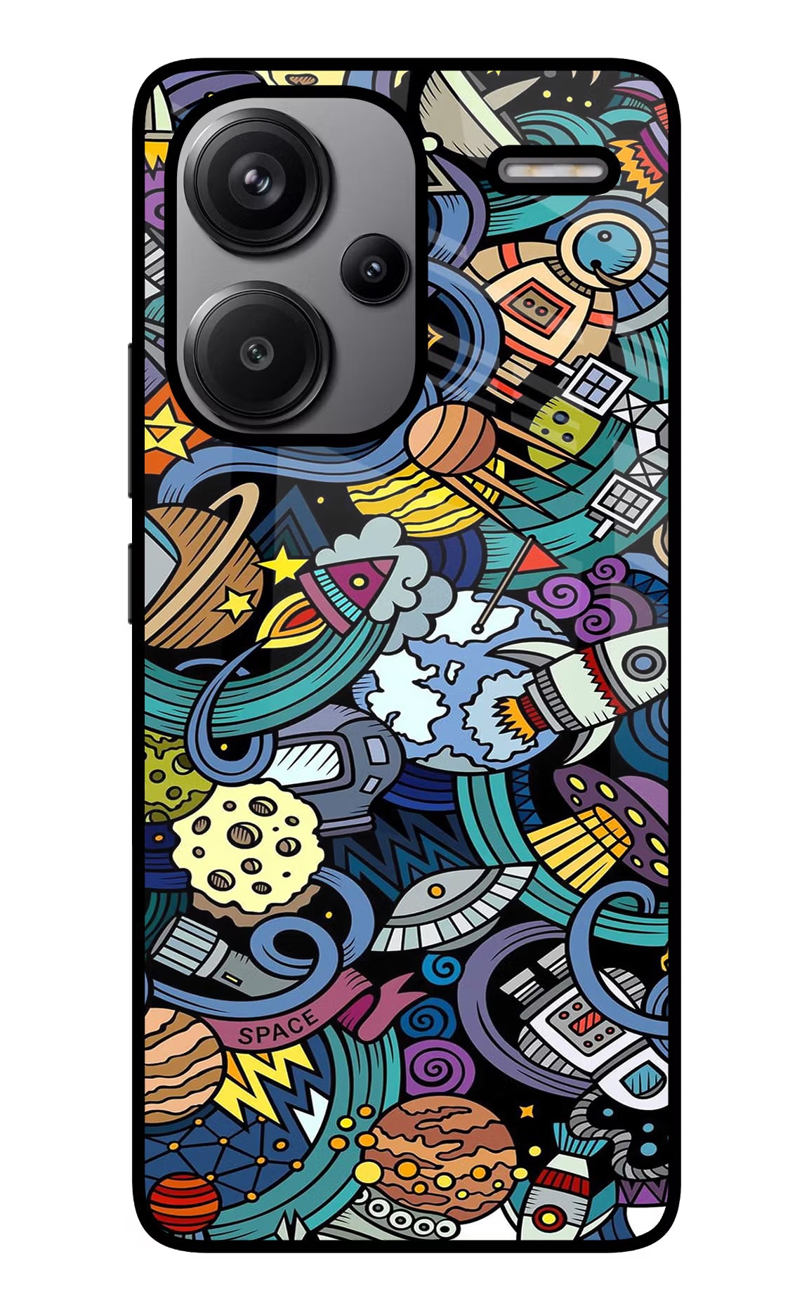 Space Abstract Redmi Note 13 Pro+ 5G Glass Case Back Cover by Casekaro
