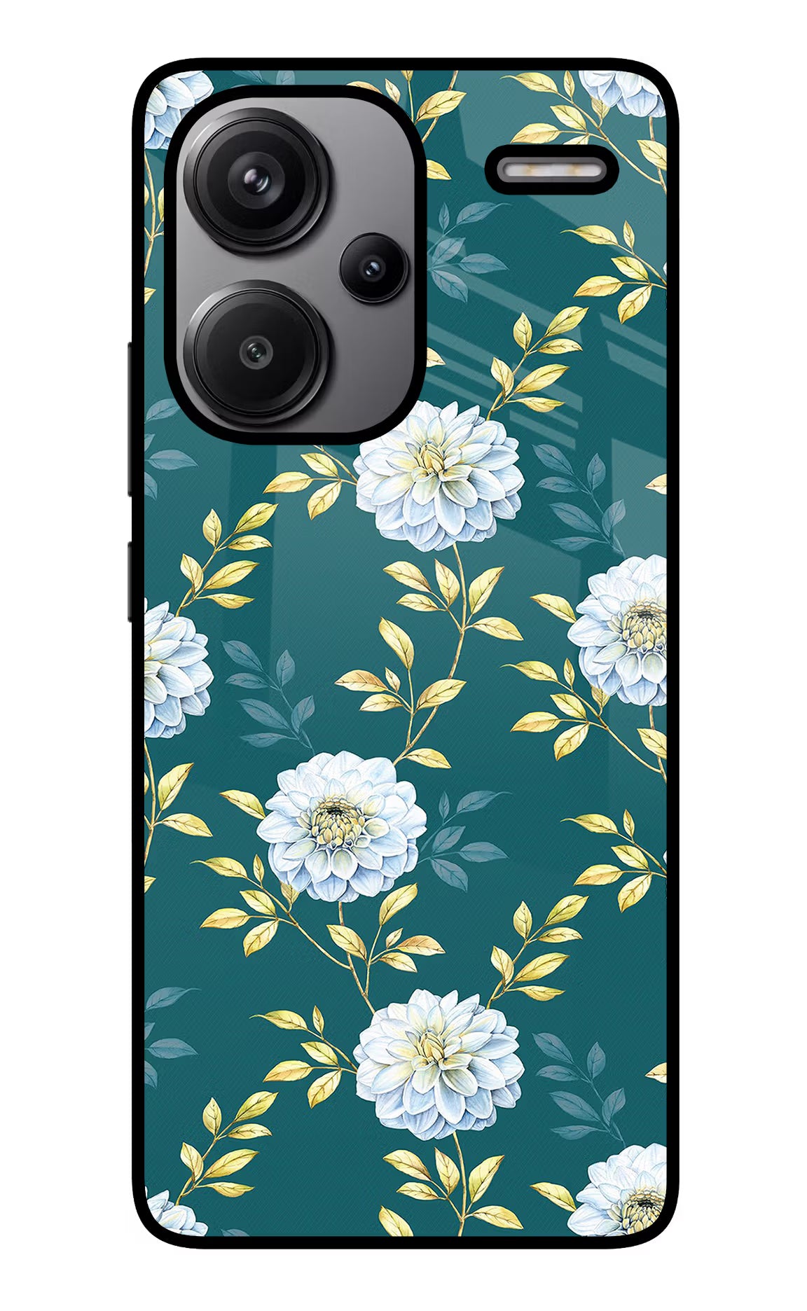 Flowers Redmi Note 13 Pro+ 5G Glass Case Back Cover by Casekaro
