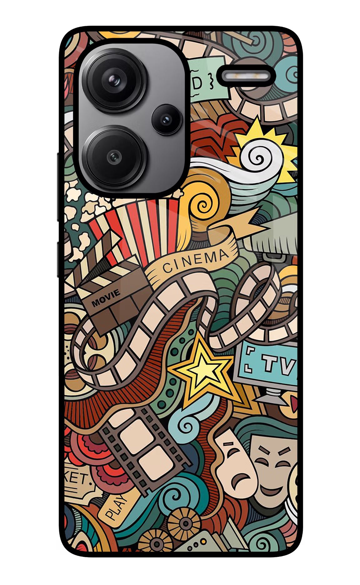 Cinema Abstract Redmi Note 13 Pro+ 5G Glass Case Back Cover by Casekaro