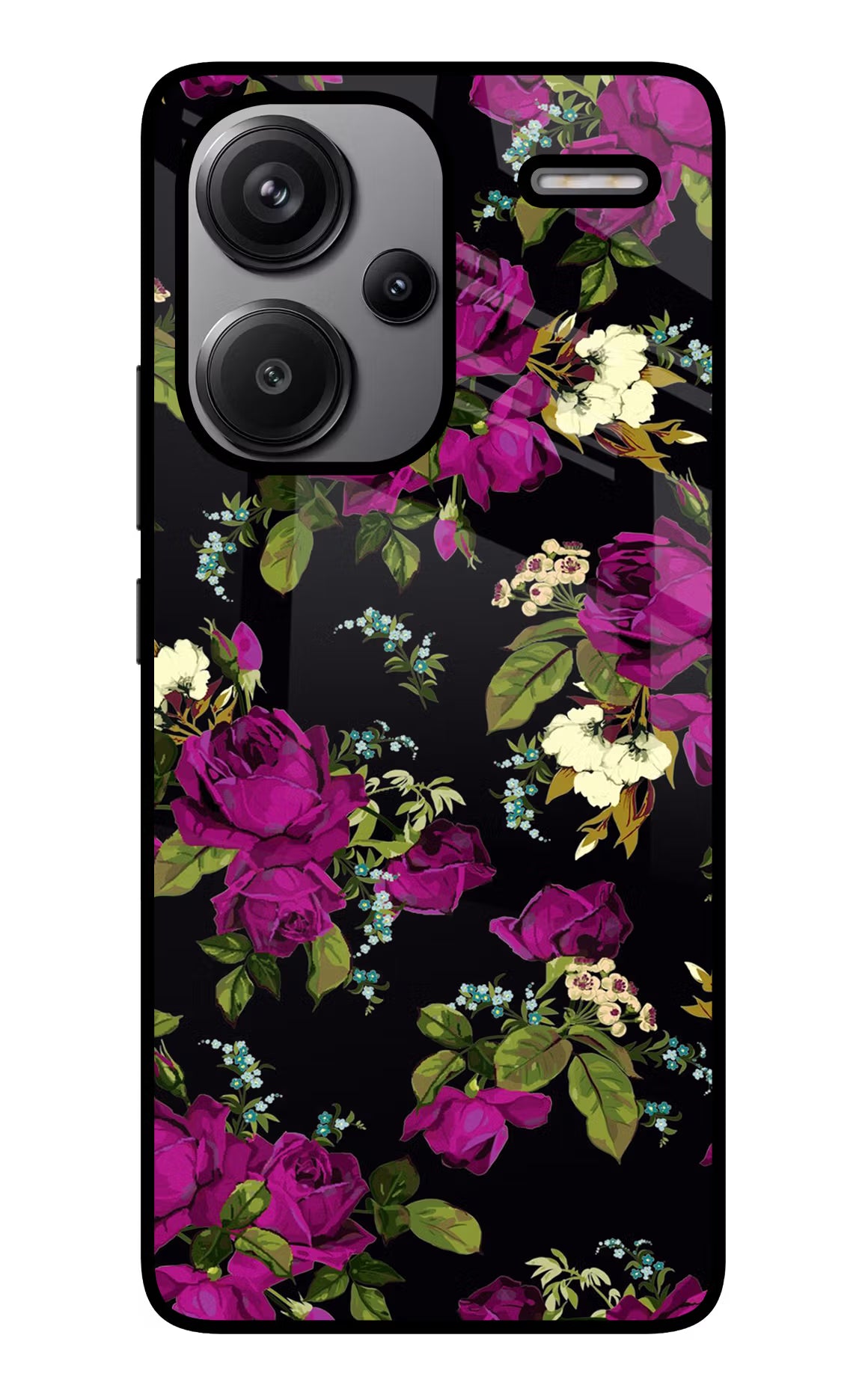 Flowers Redmi Note 13 Pro+ 5G Glass Case Back Cover by Casekaro