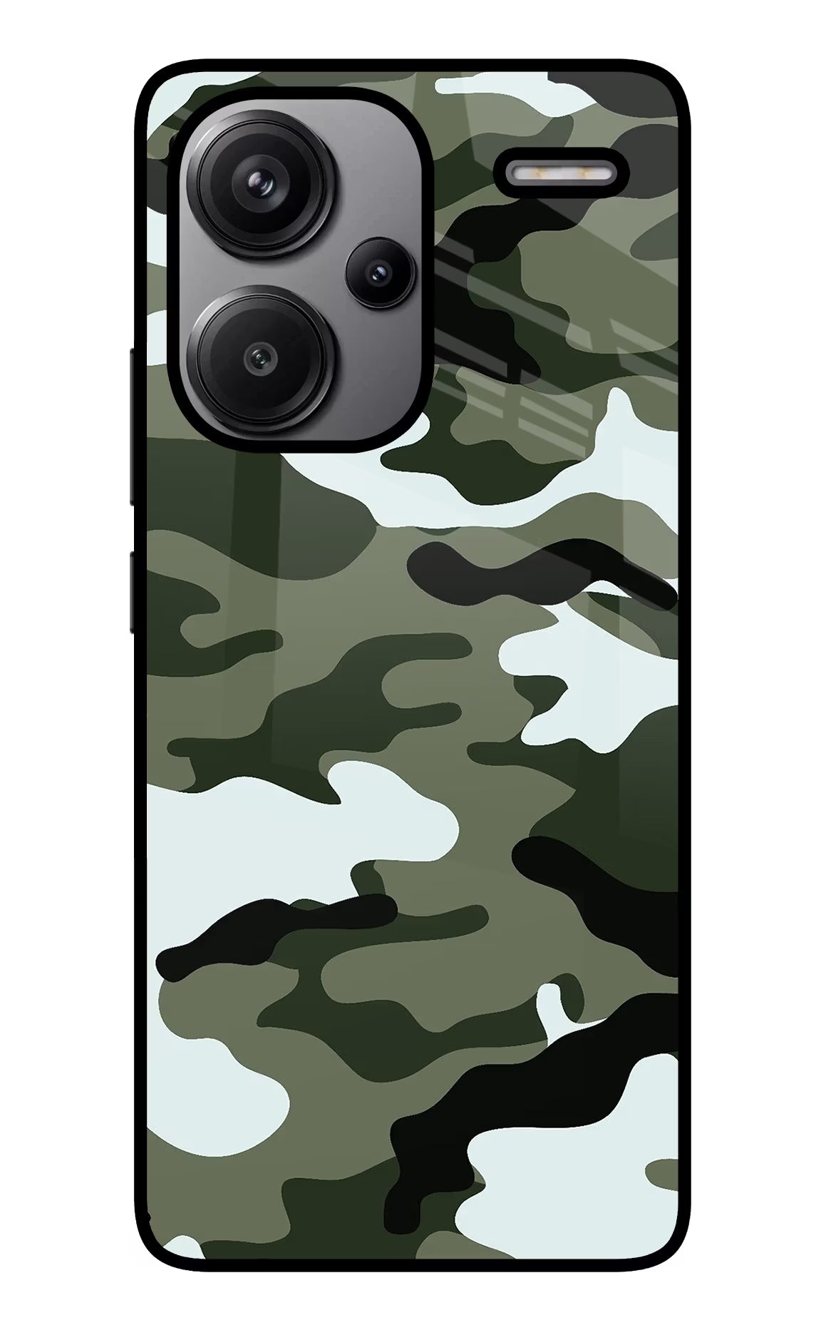 Camouflage Redmi Note 13 Pro+ 5G Glass Case Back Cover by Casekaro