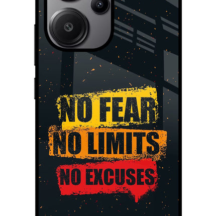 No Fear No Limits No Excuse Redmi Note 13 Pro+ 5G Glass Case