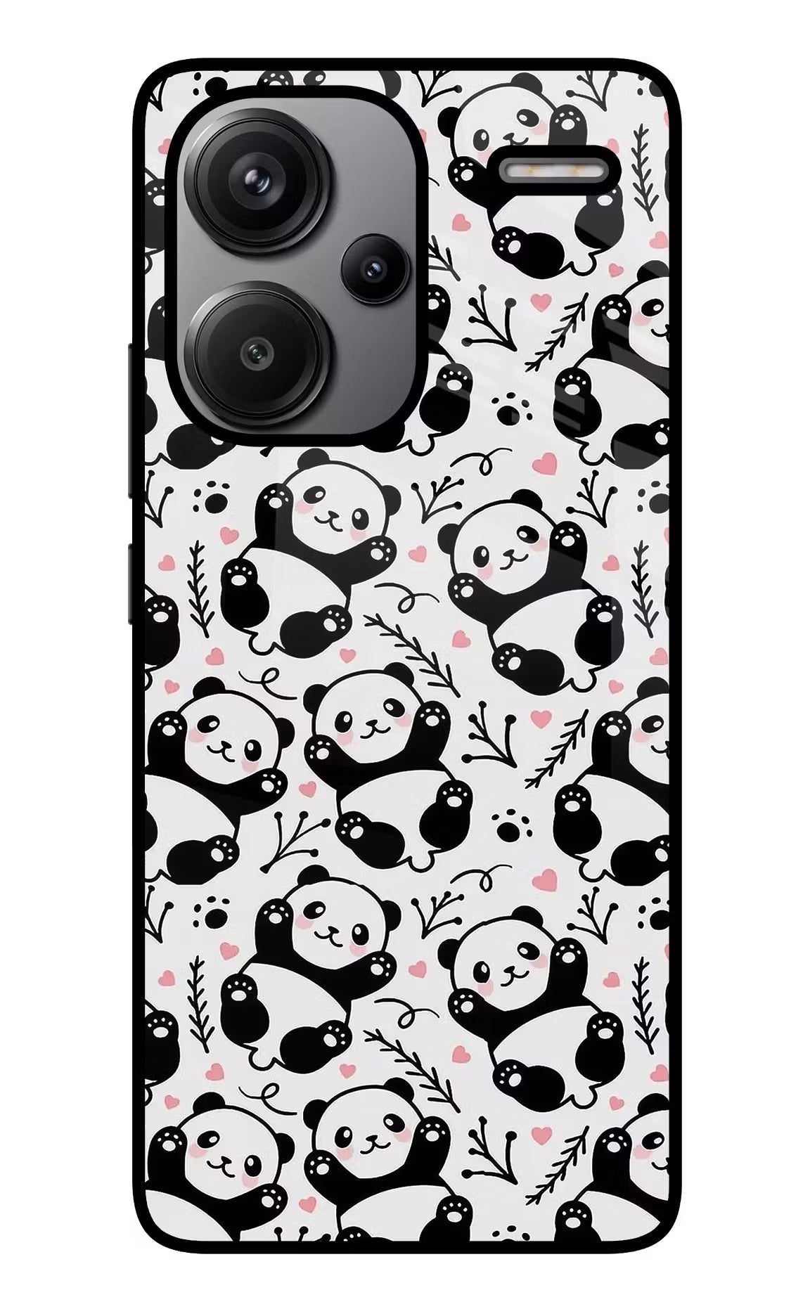 Cute Panda Redmi Note 13 Pro+ 5G Glass Case Back Cover by Casekaro