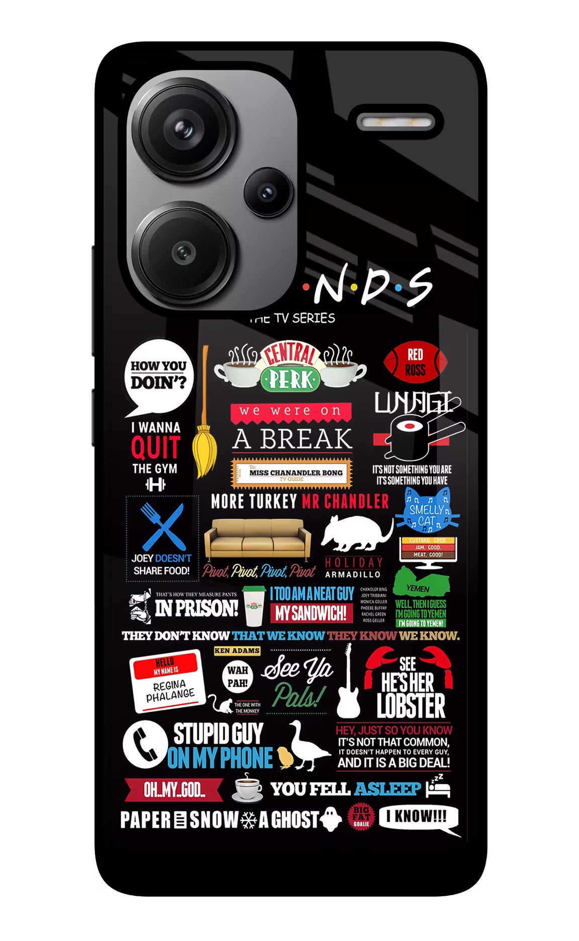 FRIENDS Redmi Note 13 Pro+ 5G Glass Case Back Cover by Casekaro
