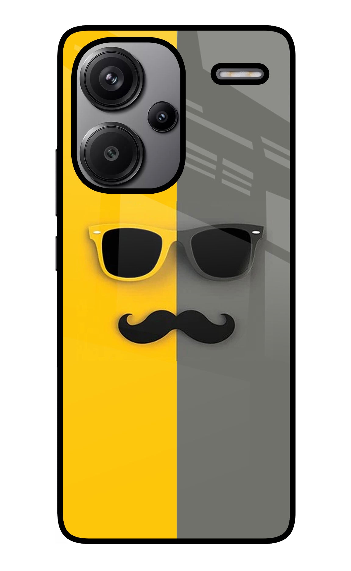 Sunglasses with Mustache Redmi Note 13 Pro+ 5G Back Cover