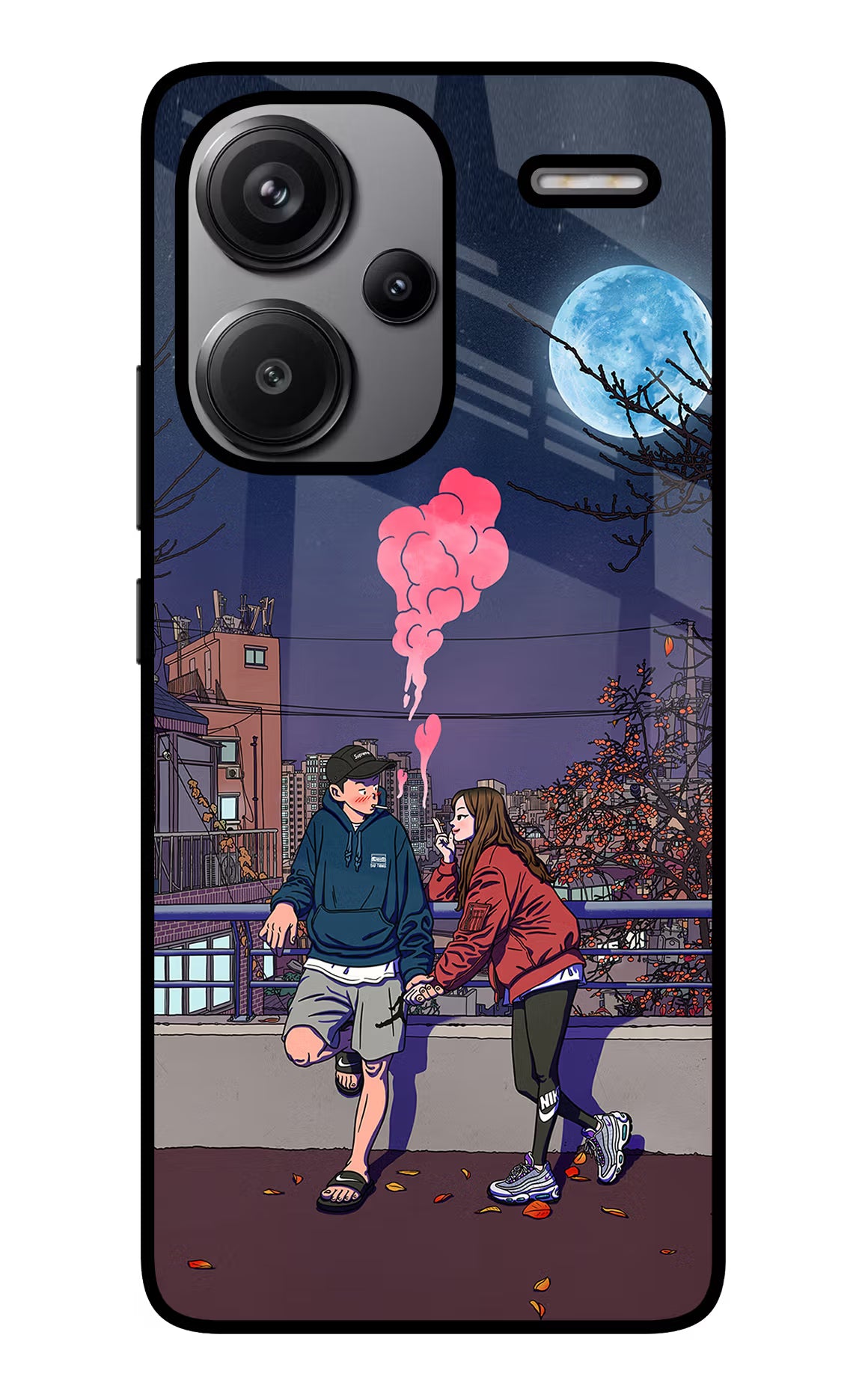 Chilling Couple Redmi Note 13 Pro+ 5G Glass Case Back Cover by Casekaro