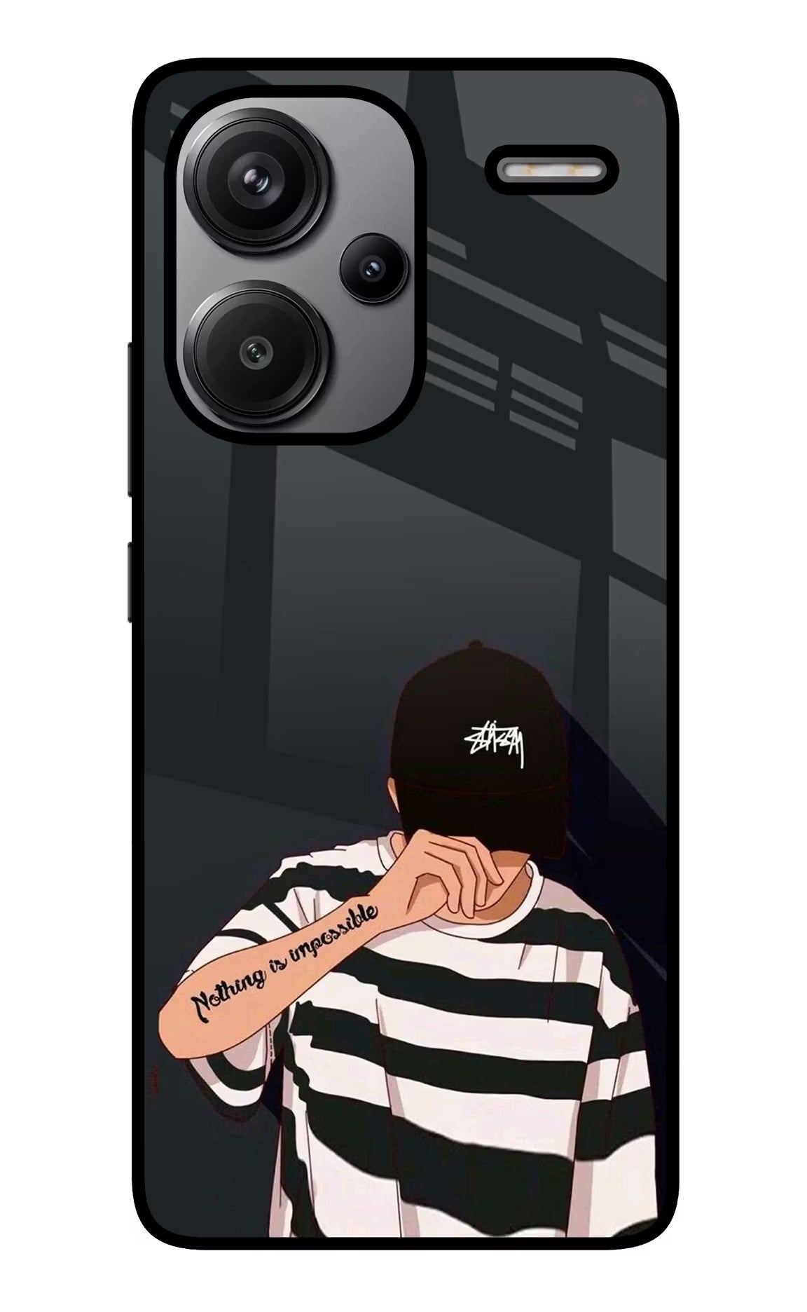 Aesthetic Boy Redmi Note 13 Pro+ 5G Glass Case Back Cover by Casekaro