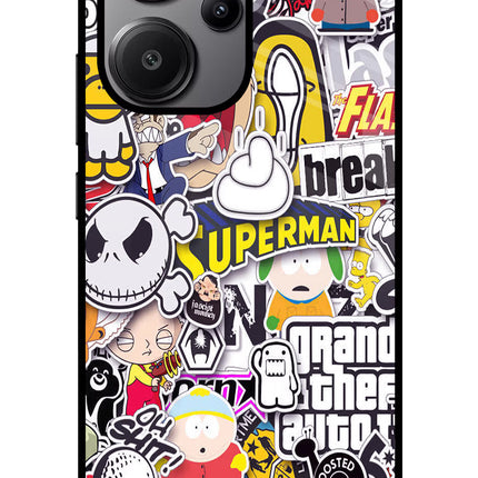 Sticker Bomb Redmi Note 13 Pro+ 5G Glass Case