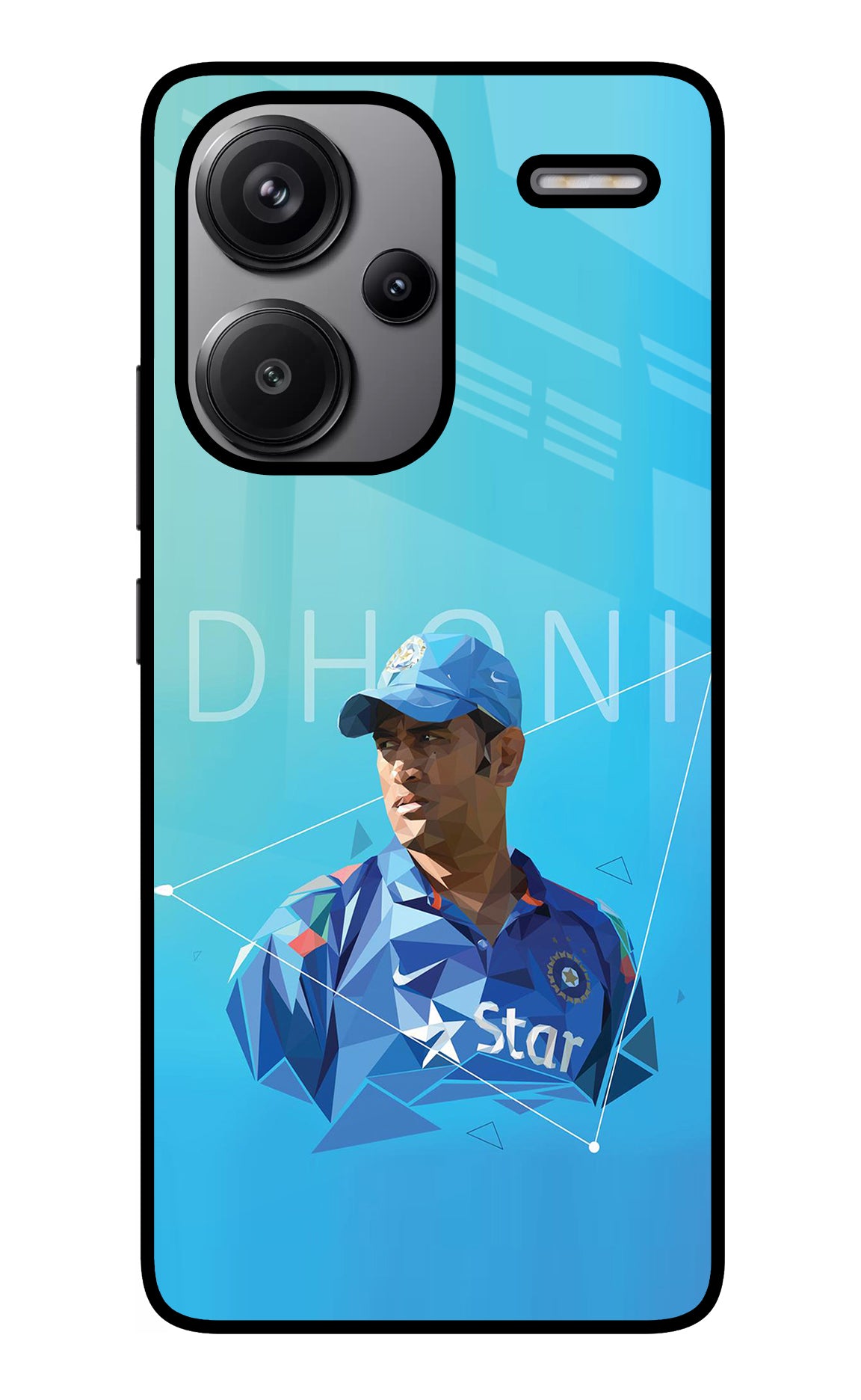 Dhoni Artwork Redmi Note 13 Pro+ 5G Glass Case