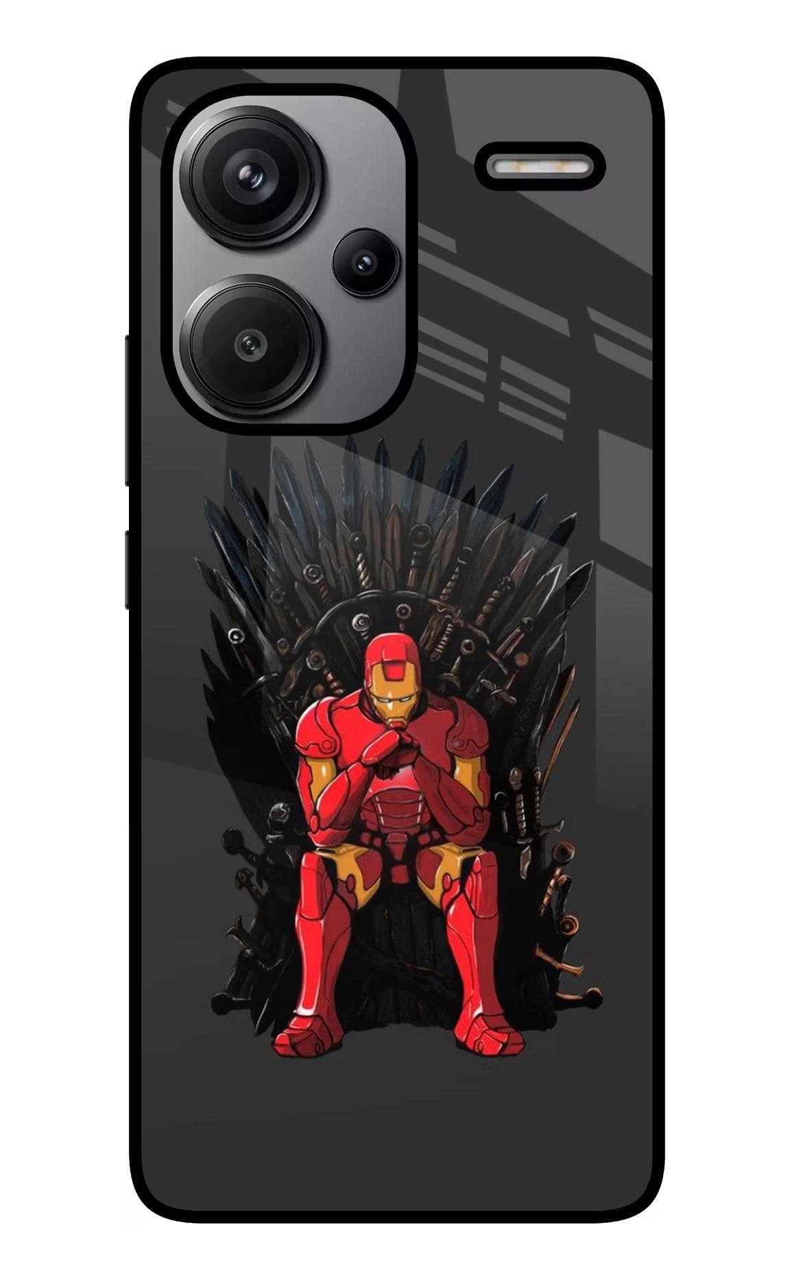 Ironman Throne Redmi Note 13 Pro+ 5G Glass Case Back Cover by Casekaro
