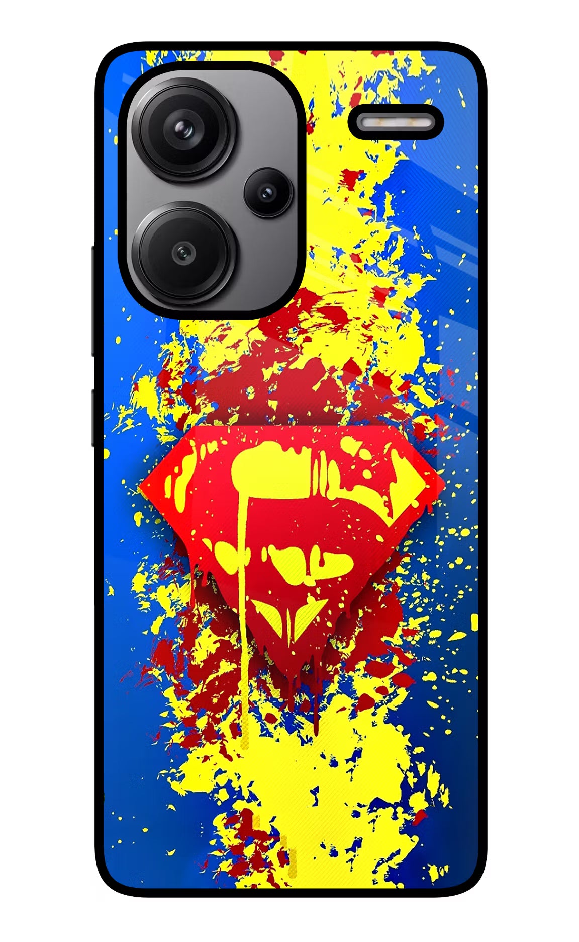 Superman logo Redmi Note 13 Pro+ 5G Glass Case Back Cover by Casekaro