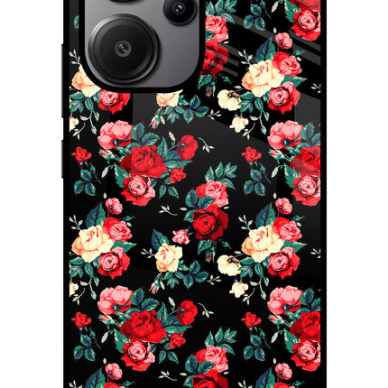 Rose Pattern Redmi Note 13 Pro+ 5G Glass Case