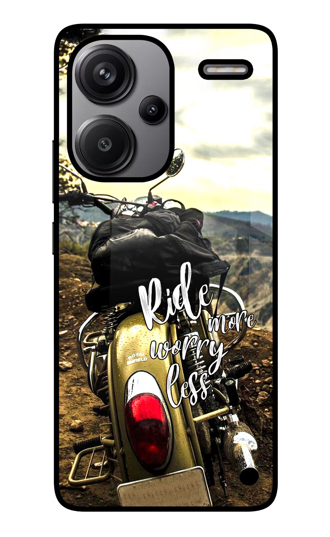 Ride More Worry Less Redmi Note 13 Pro+ 5G Glass Case Back Cover by Casekaro