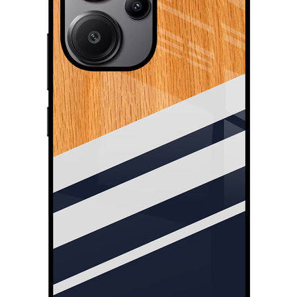 Blue and white wooden Redmi Note 13 Pro+ 5G Glass Case
