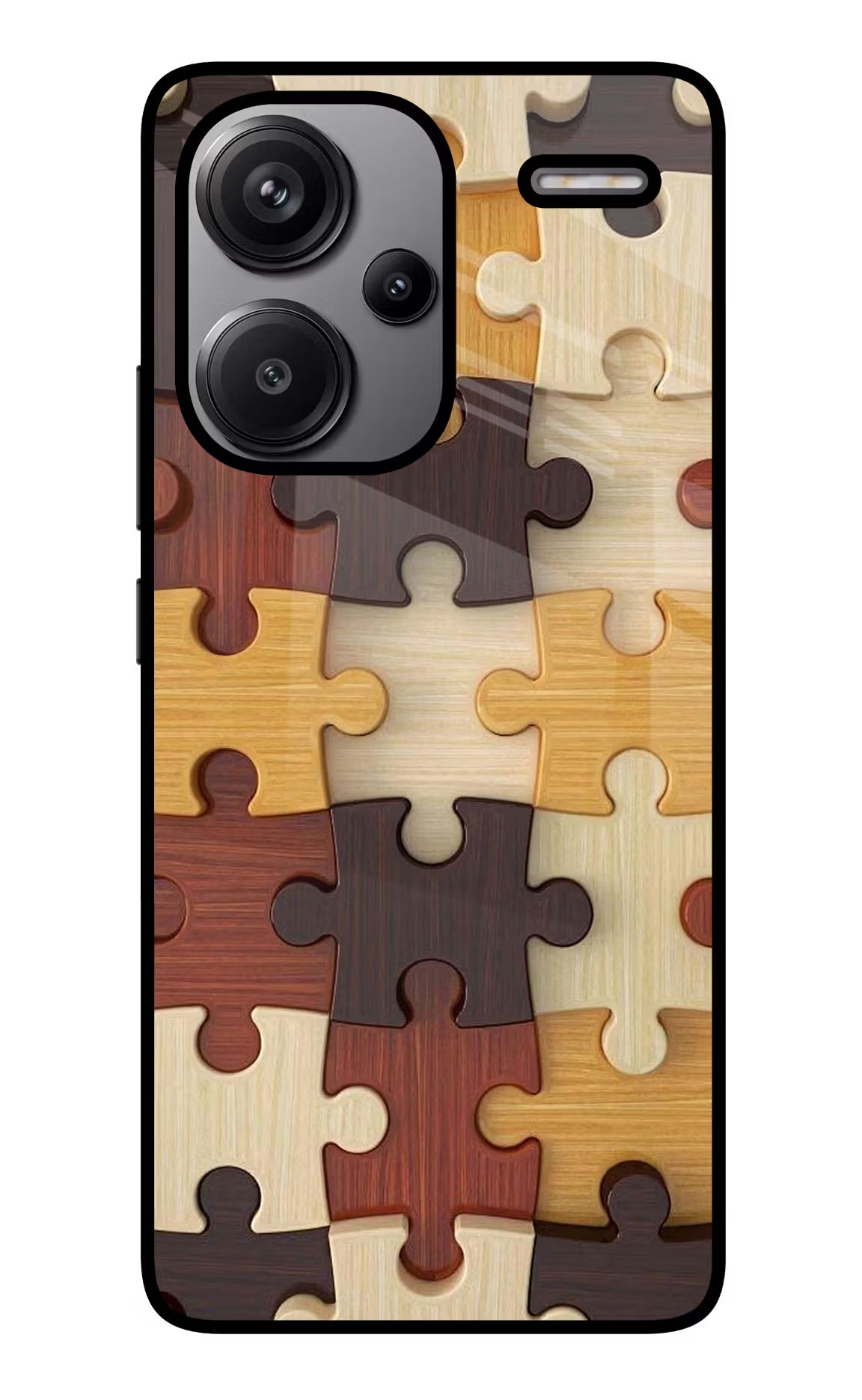 Wooden Puzzle Redmi Note 13 Pro+ 5G Glass Case Back Cover by Casekaro