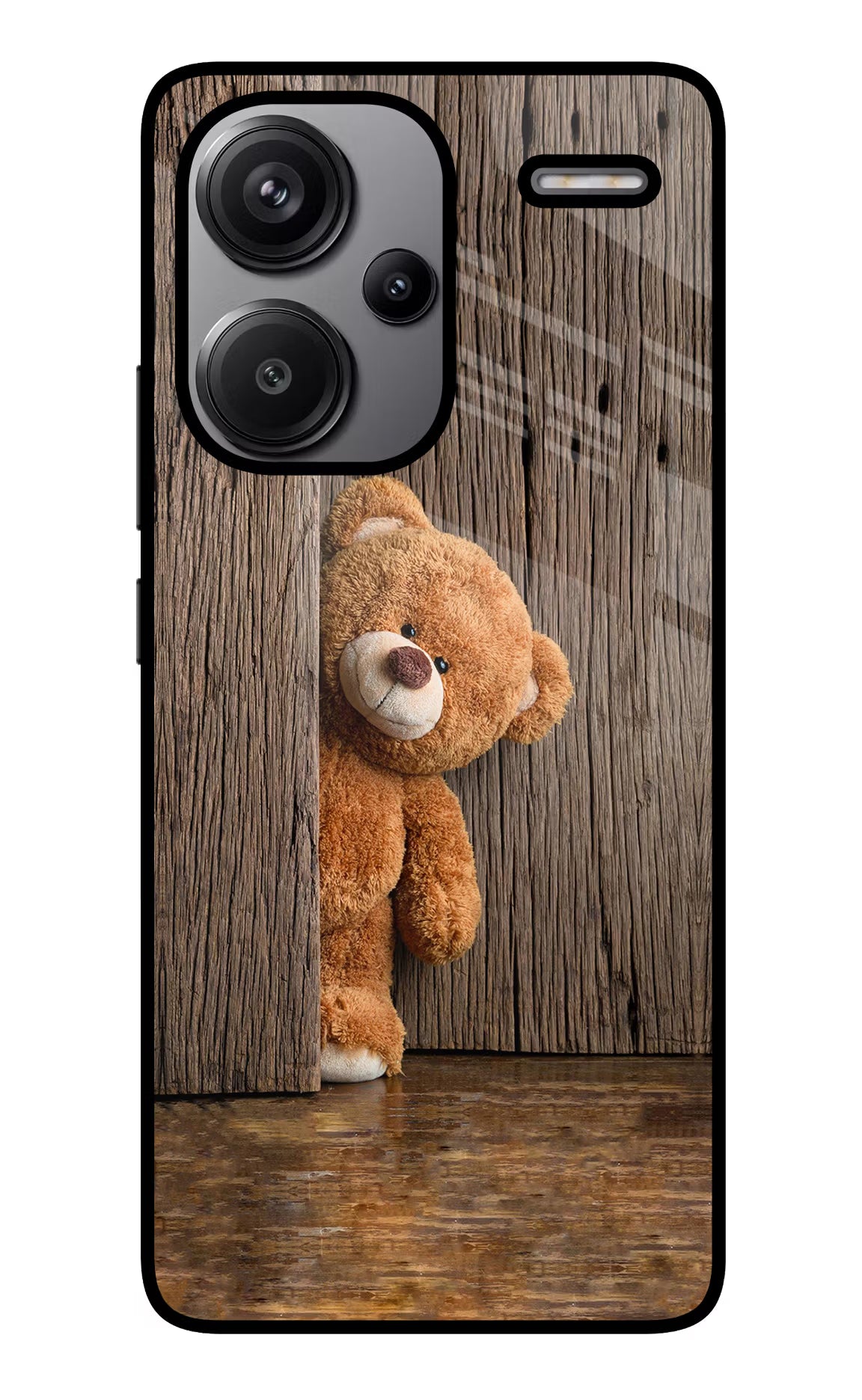 Teddy Wooden Redmi Note 13 Pro+ 5G Glass Case Back Cover by Casekaro