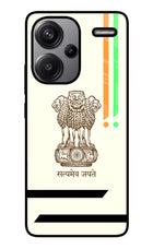 Satyamev Jayate Brown Logo Redmi Note 13 Pro+ 5G Glass Case