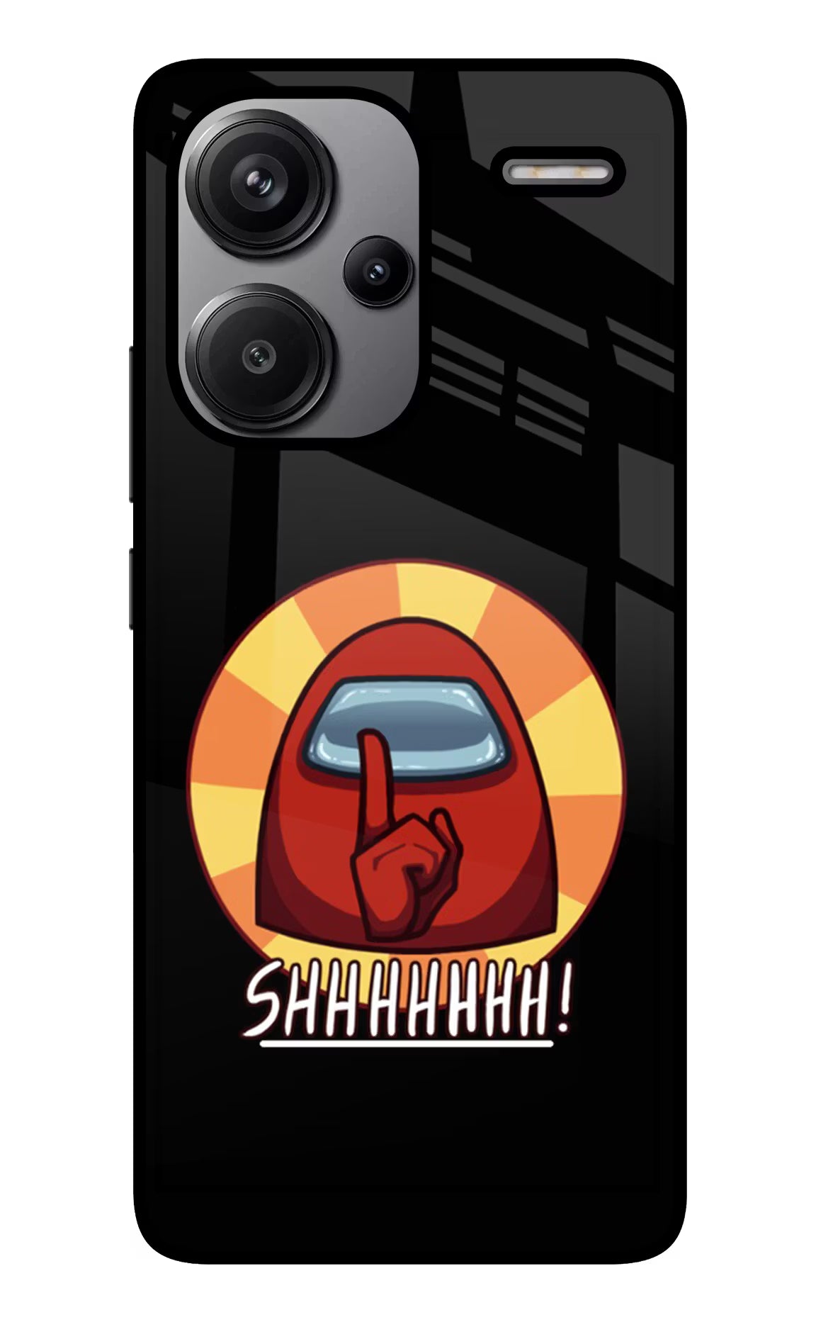 Among Us Shhh! Redmi Note 13 Pro+ 5G Glass Case Back Cover by Casekaro