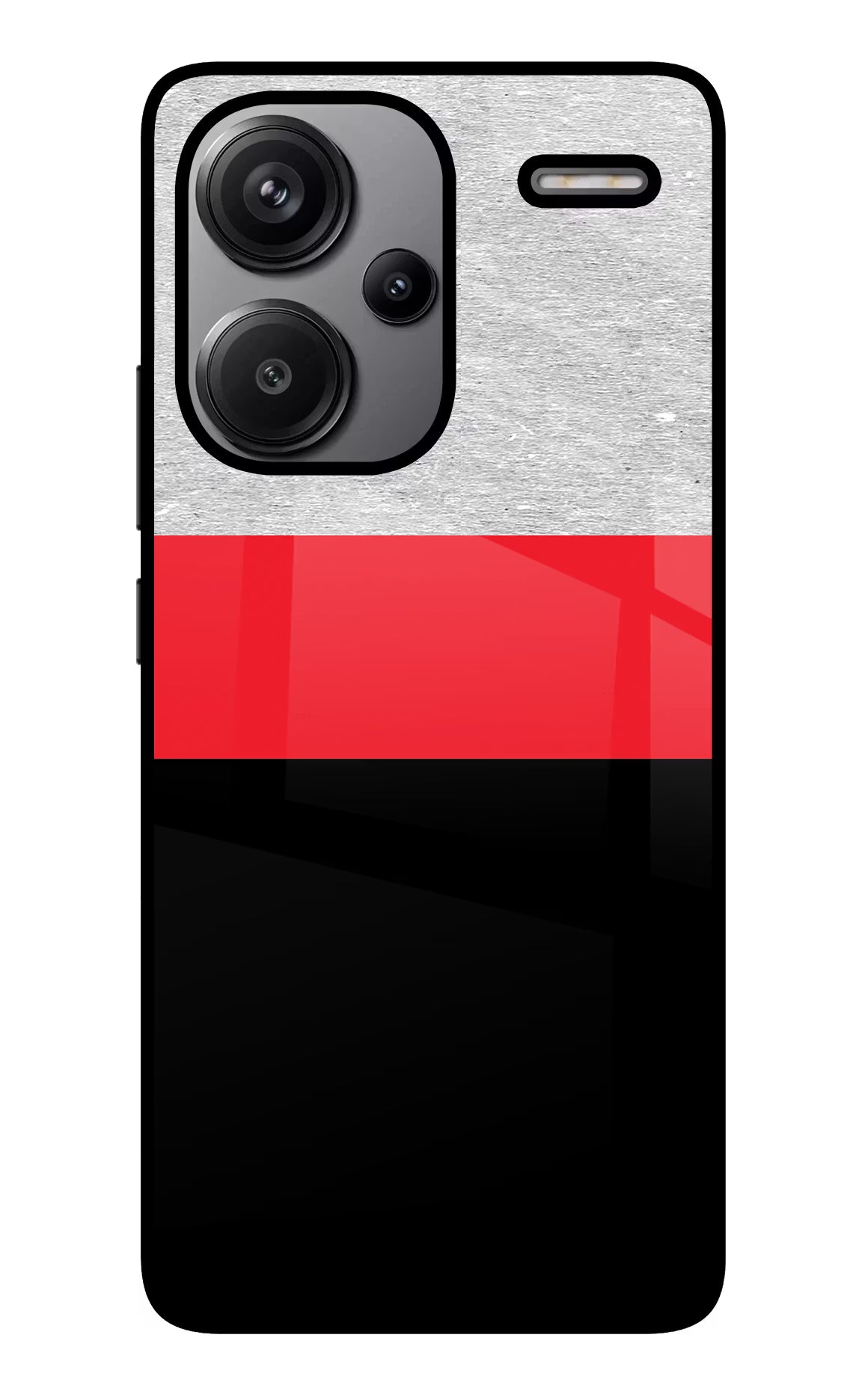 Tri Color Pattern Redmi Note 13 Pro+ 5G Glass Case Back Cover by Casekaro