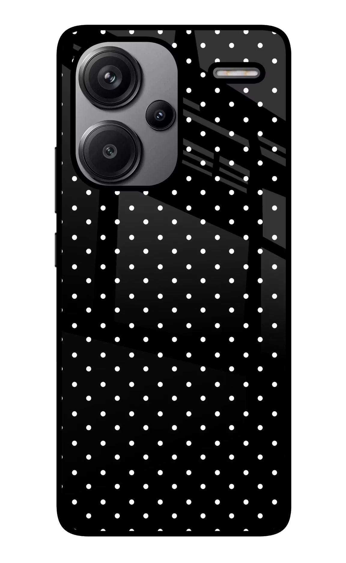 White Dots Redmi Note 13 Pro+ 5G Glass Case Back Cover by Casekaro