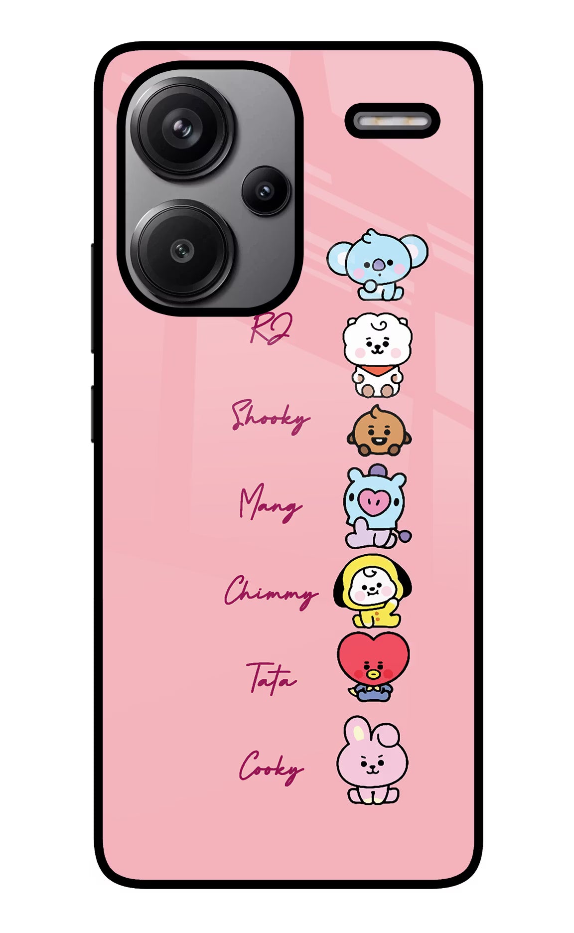 BTS names Redmi Note 13 Pro+ 5G Glass Case Back Cover by Casekaro