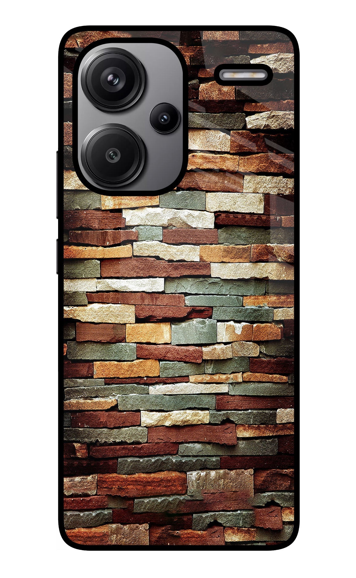 Bricks Pattern Redmi Note 13 Pro+ 5G Glass Case