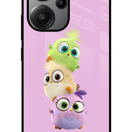 Cute Little Birds Redmi Note 13 Pro+ 5G Glass Case Back Cover by Casekaro