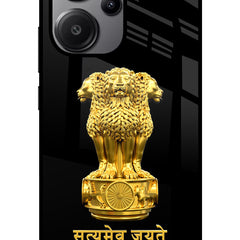 Satyamev Jayate Golden Redmi Note 13 Pro+ 5G Glass Case