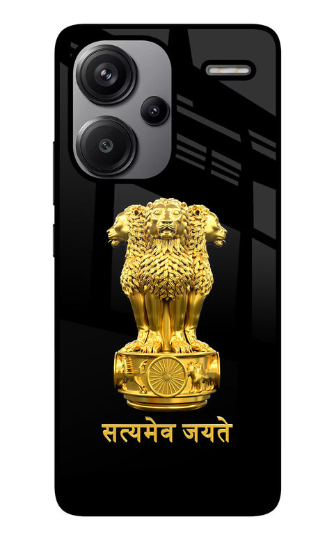 Satyamev Jayate Golden Redmi Note 13 Pro+ 5G Glass Case