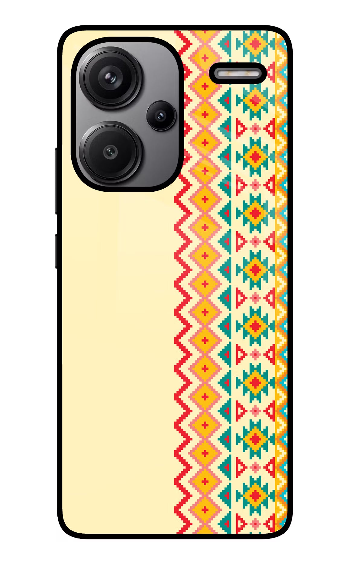 Ethnic Seamless Redmi Note 13 Pro+ 5G Glass Case Back Cover by Casekaro