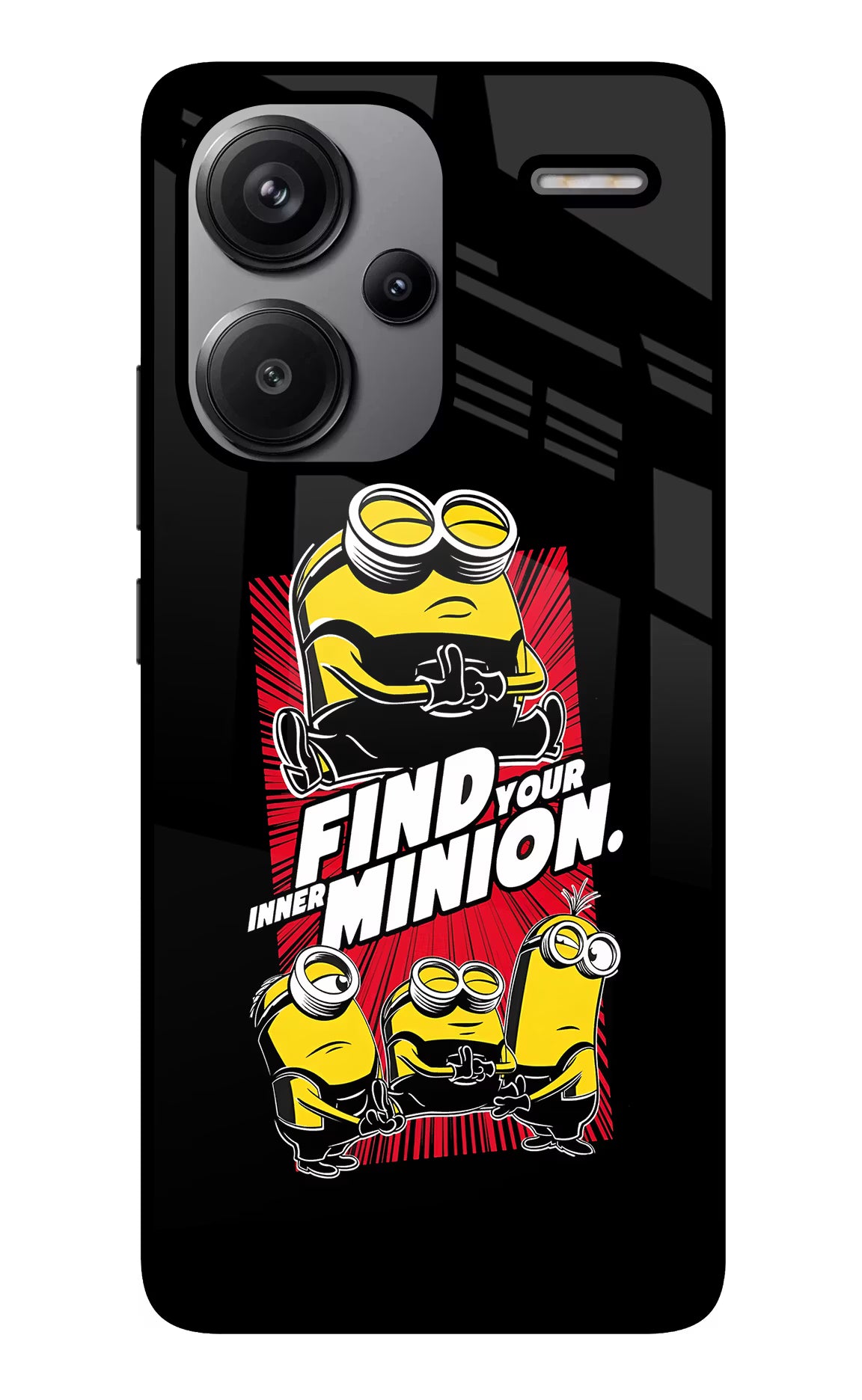 Find your inner Minion Redmi Note 13 Pro+ 5G Glass Case Back Cover by Casekaro