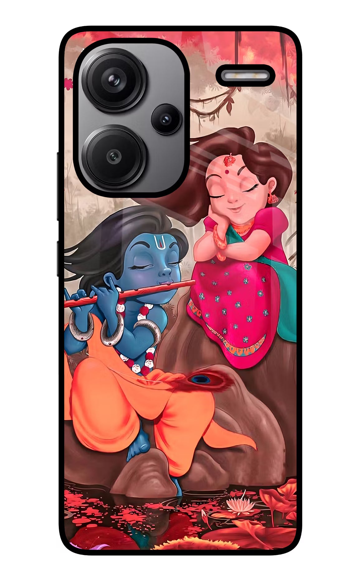 Radhe Krishna Redmi Note 13 Pro+ 5G Glass Case Back Cover by Casekaro