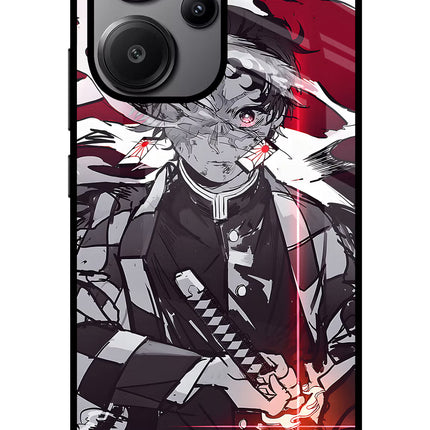 Demon Slayer Redmi Note 13 Pro+ 5G Glass Case Back Cover by Casekaro