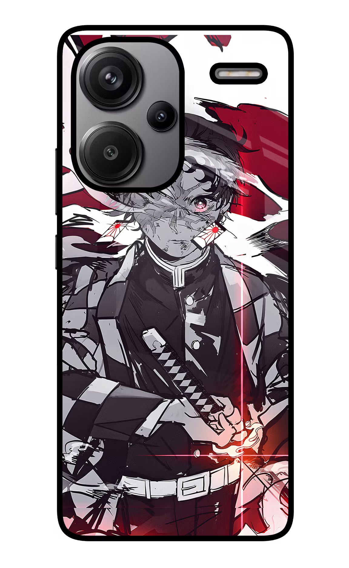 Demon Slayer Redmi Note 13 Pro+ 5G Glass Case Back Cover by Casekaro