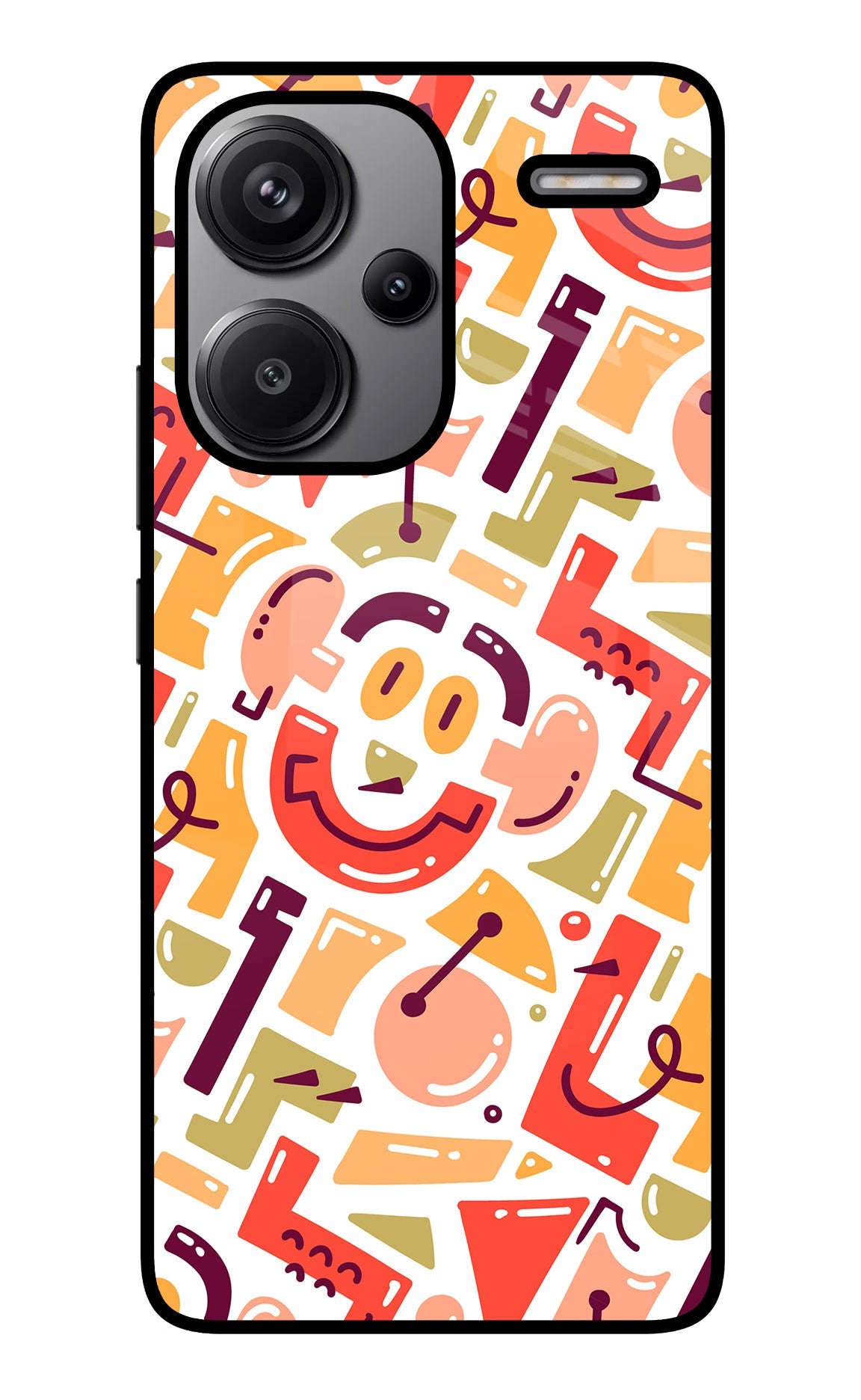 Doodle Pattern Redmi Note 13 Pro+ 5G Glass Case