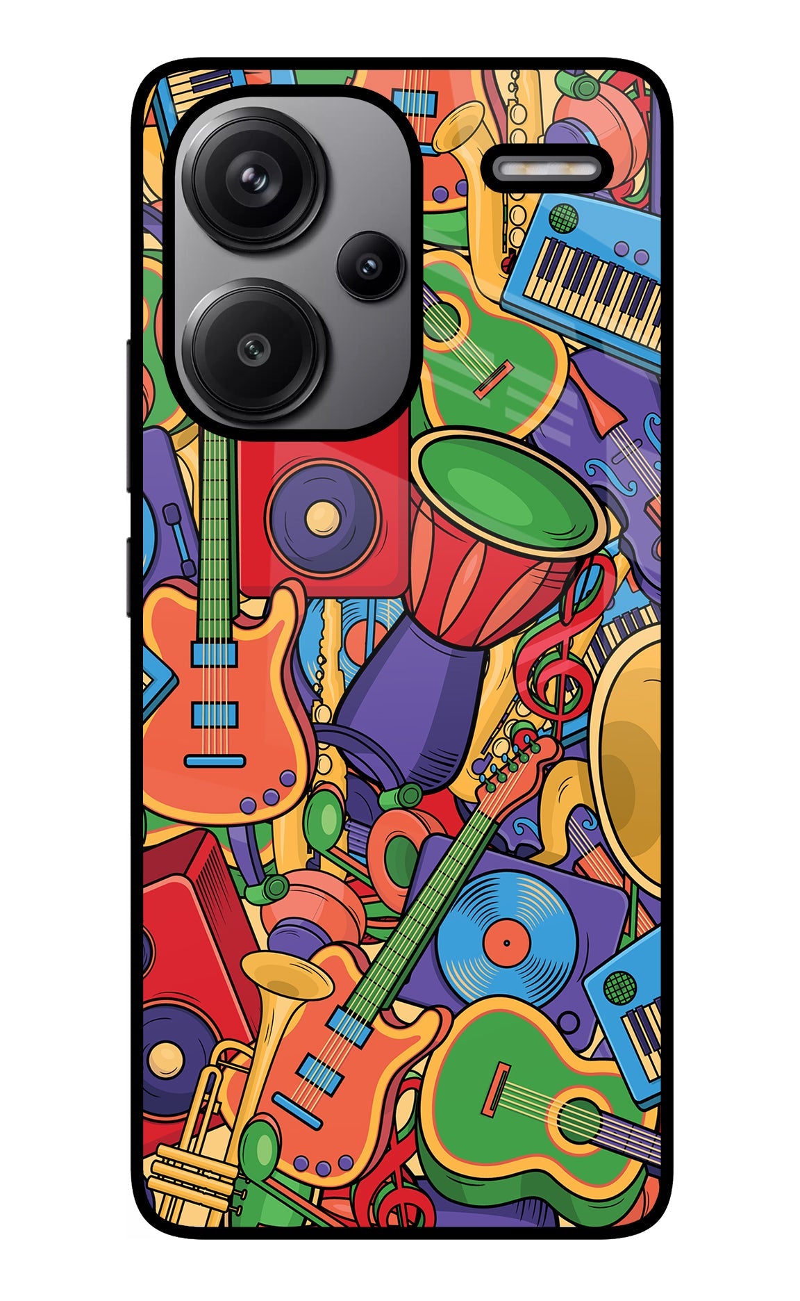 Music Instrument Doodle Redmi Note 13 Pro+ 5G Glass Case