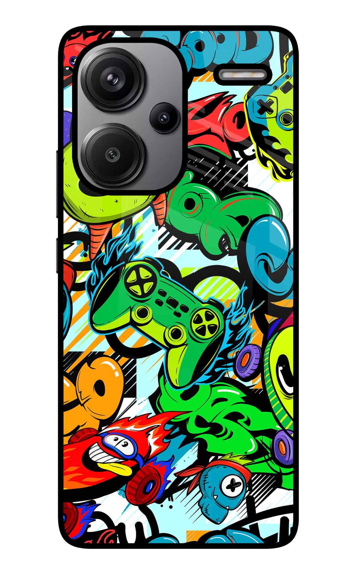 Game Doodle Redmi Note 13 Pro+ 5G Glass Case Back Cover by Casekaro