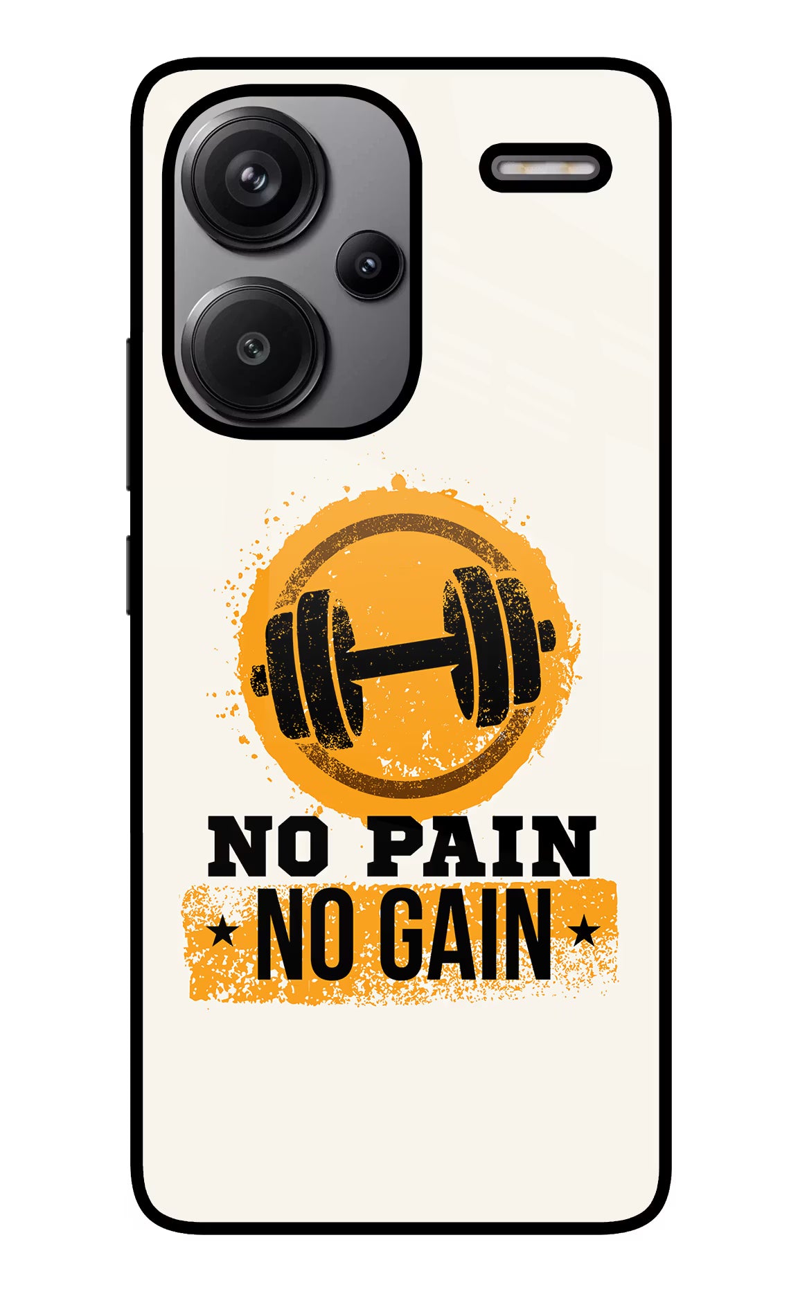 No Pain No Gain Redmi Note 13 Pro+ 5G Glass Case Back Cover by Casekaro