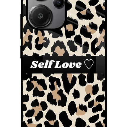 Leopard Print Self Love Redmi Note 13 Pro+ 5G Glass Case