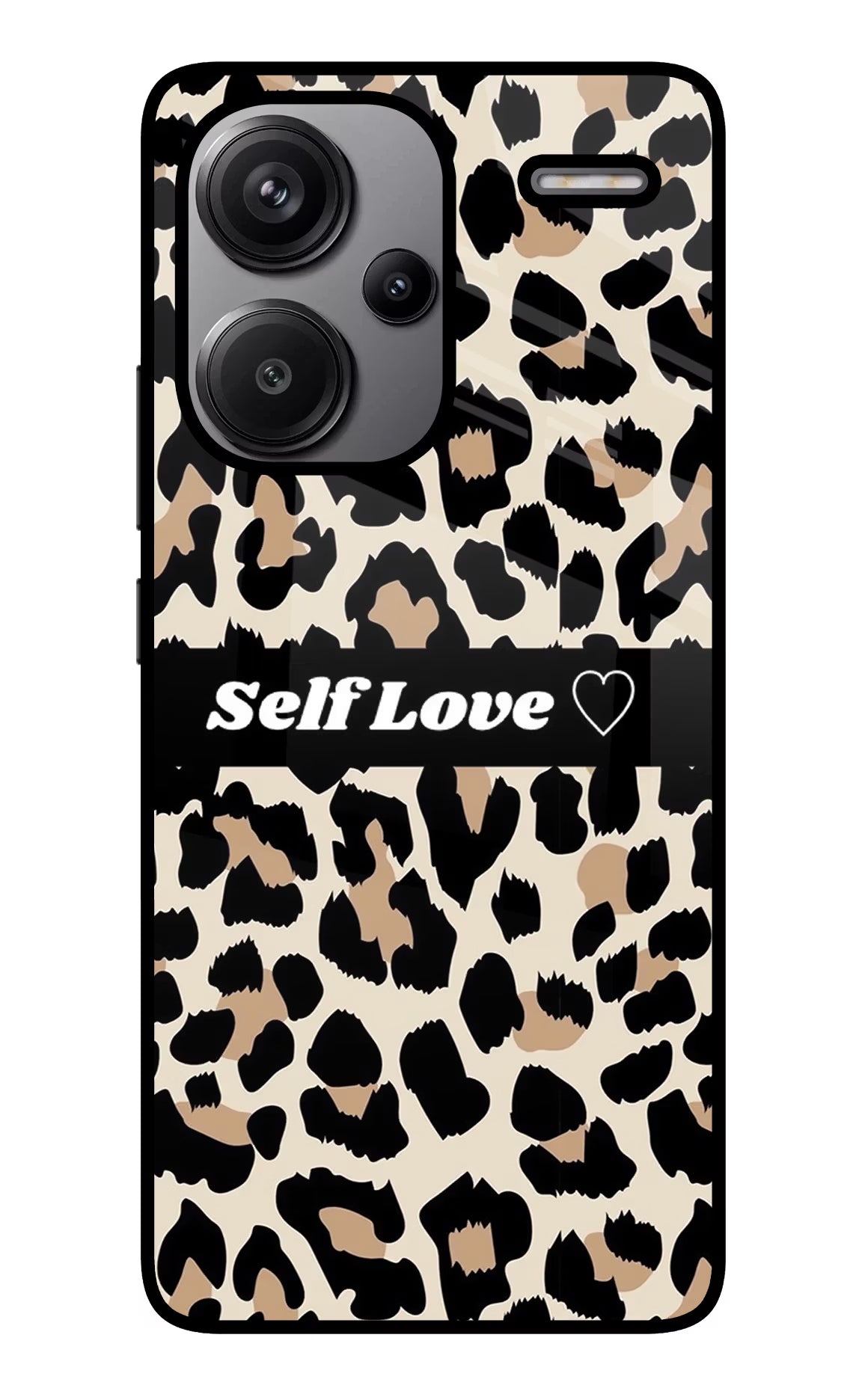 Leopard Print Self Love Redmi Note 13 Pro+ 5G Glass Case Back Cover by Casekaro