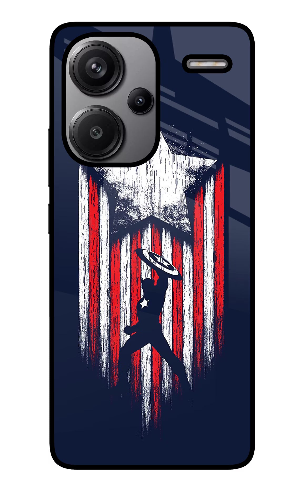 Captain America Marvel Art Redmi Note 13 Pro+ 5G Glass Case Back Cover by Casekaro