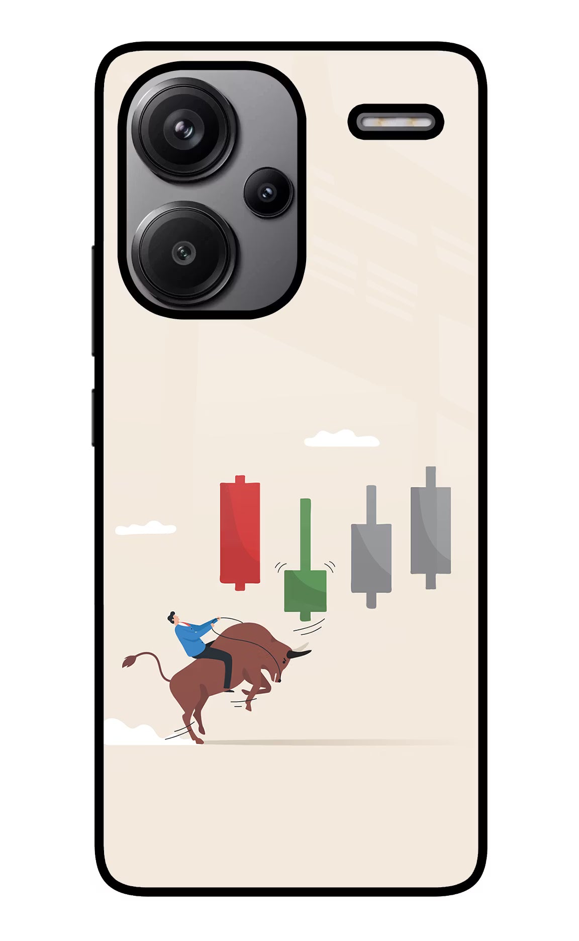 Bull Trading Momentum Redmi Note 13 Pro+ 5G Glass Case Back Cover by Casekaro